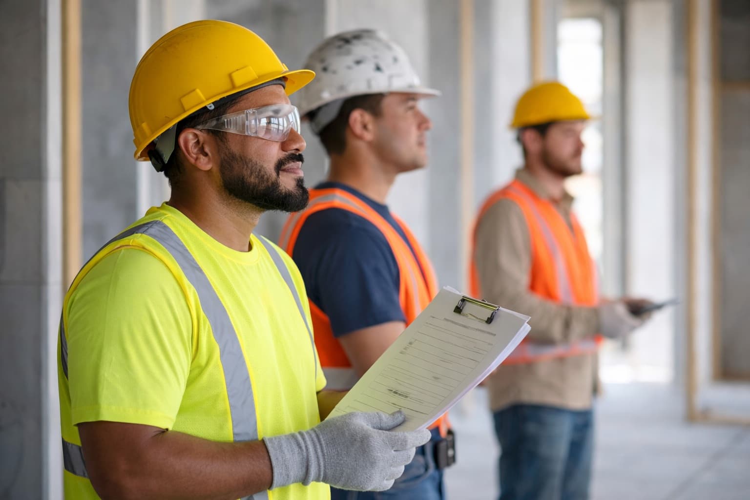 Construction team on site